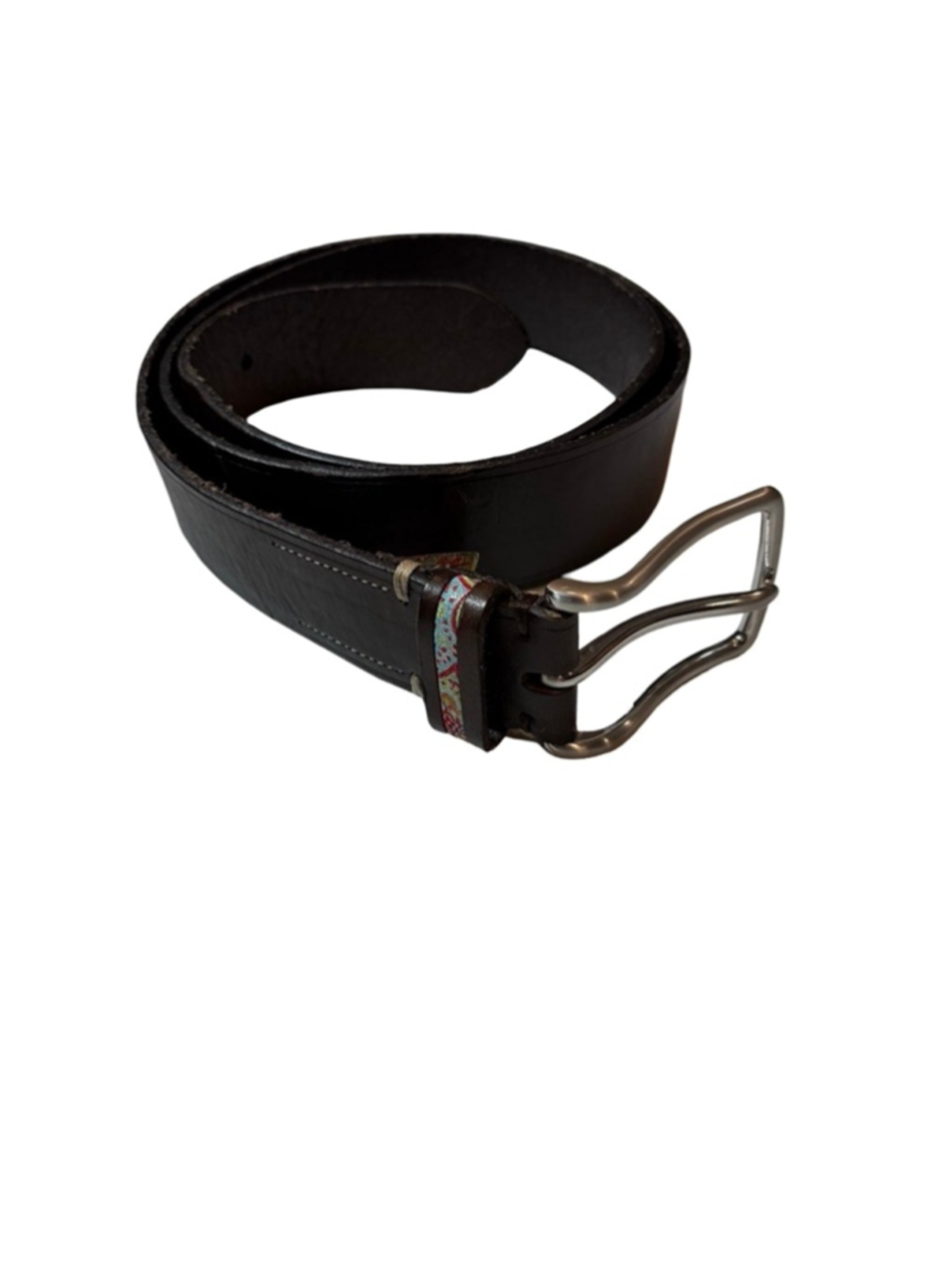 Robert Graham Leather Belt Brown Paisley Accent Detail Size 42 Designer